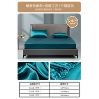 水星家纺专柜同款水星家纺19姆米真丝床笠桑蚕丝轻奢高端床上用品 丝韵时光真丝床笠(湖水绿) 120cm×195cm