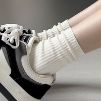 南极人（Nanjiren）6双袜子女士中筒袜春夏季长袜棉运动堆堆袜月子长筒黑白春秋夏天