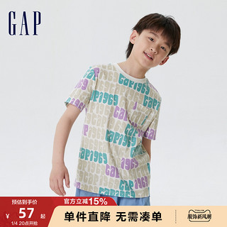 Gap 盖璞 男童LOGO创意运动短袖T恤670413儿童装休闲上衣