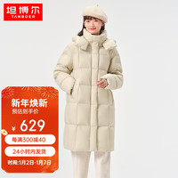 坦博尔羽绒服女2023年新款长款加厚保暖时尚潮流外套TD236780 江柚米 155/80A