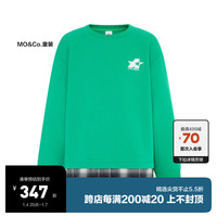 Little MO&CO. little moco童装23冬装男女童假两件套头长袖卫衣KBC4TOP003 翠绿色 150/68