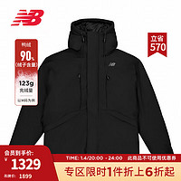 NEW BALANCE 羽绒服男款冬季潮流时尚保暖连帽 BK NPD46171 L