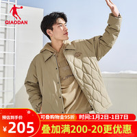 乔丹QIAODAN梭织男子棉服防风保暖立领舒适 椰壳色 190/3XL