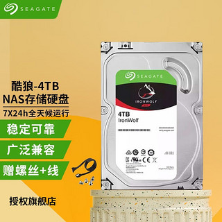 SEAGATE 希捷 酷狼IronWolf系列 3.5英寸 NAS硬盘 4TB (PMR、5900rpm、64MB) ST4000VN008