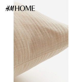 H&M HOME2023床上用品家纺柔软纯棉薄纱枕套1200444 浅米色 50cmx80cm