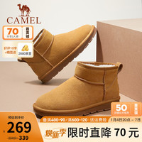 CAMEL 骆驼 男鞋 加绒保暖加厚复古耐折反绒面防寒雪地靴男 G13W223109黄色 42