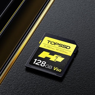 TOPSSD 天硕 高品质SD卡_H1专业影像存储卡，UHS-II双芯 V60高速存储128GB