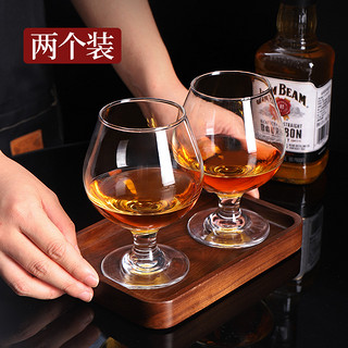 BAIJIE 拜杰 威士忌酒杯洋酒杯红酒杯葡萄酒杯水晶玻璃酒具 2个装340ML