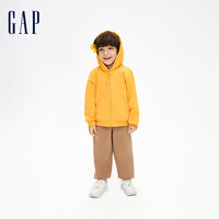 Gap男幼冬季2023LOGO碳素软磨抓绒卫裤836909儿童运动束脚裤
