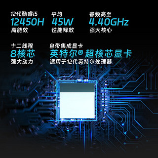 HEDY 七喜 IABOX S系列 迷你口袋办公台式电脑主机 i5 12450H 16G