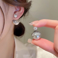 KOSE 高丝 一款两戴双面珍珠耳环s925银针圆圈轻奢设计感仿珍珠耳饰耳钉