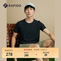 Rapido 雳霹道 2023年夏季新款男子户外风潮休闲圆领短袖T恤衫CN3342O39 黑色 170/88A