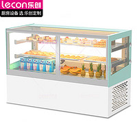 乐创（lecon） 蛋糕柜展示柜商用水果保鲜柜冷藏寿司饮料熟食柜玻璃陈列柜(白色0.9直角台式)YM-FLZG-0.9