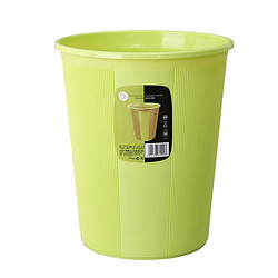一三五八 竖纹垃圾桶 加厚厨房卫生间办公纸篓 蓝色绿色随机 中号 1102
