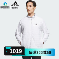 阿迪达斯(adidas)高尔夫服装棉服男士 拉链夹克式薄款棉外套防风 HY0975 白色 M