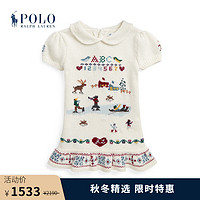 Polo Ralph Lauren 拉夫劳伦 女婴 嵌花织连衣裙RL40843 101-白色 1824M