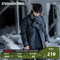 ENSHADOWER 隐蔽者 暗纹格子拼接棉衣加厚外套工装立领棉服