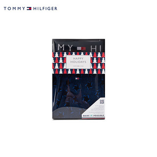 TOMMY HILFIGER男装提花腰边弹力贴身四角裤平角内裤UM0UM03044 星空蓝0YG M