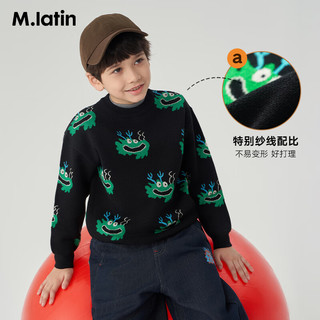 M.Latin/马拉丁童装儿童毛衣24春装男女童大童元素图案套头圆领毛衣 大红 160cm
