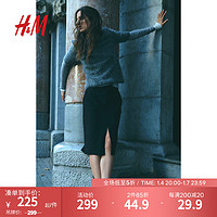 H&M【致臻系列】女装半身裙冬气质及膝铅笔裙1219137 黑色 155/64A