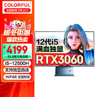 COLORFUL 七彩虹 iGame G-ONEPlus 31.5英寸台式一体机游戏设计电脑整机（ i5-12500H RTX3060 16G 512G）