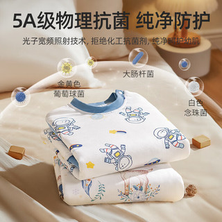 贝肽斯儿童家居服套装秋冬纯棉保暖加厚儿童秋衣秋裤夹棉男女童睡衣 宇航员巡航-中腰 80cm
