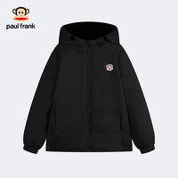 大嘴猴(paul frank)童装男女童轻薄羽绒服冬中大童连帽保暖百搭纯色外套 黑色 110cm