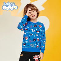 Baleno Junior 班尼路童装秋冬男女童印花圆领长袖卫衣儿童百搭休闲卡通中大童