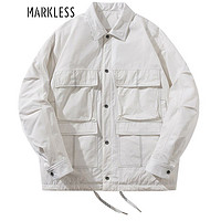 Markless 羽绒服男 冬季90%白鸭绒翻领纯色夹克男士保暖休闲外套