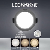 飞利浦(PHILIPS)小山丘射灯嵌入式led天花灯薄防眩光家用客厅筒灯洗墙灯 【射灯】7W-3000K-开孔75-78mm