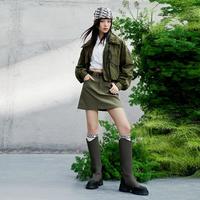 百丽弹力靴女冬长靴新女靴骑士靴长筒靴子加绒瘦瘦靴