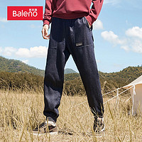 Baleno 班尼路 春夏新款纯棉潮流韩版牛仔裤男潮牌宽柔软松休闲束脚裤长裤