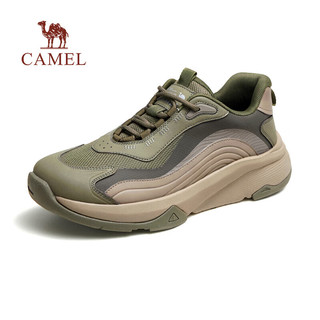 骆驼（CAMEL）休闲运动鞋2024年复古网面耐磨防滑厚底增高男鞋 G14S187010黑色 41