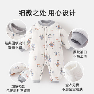 婧麒（JOYNCLEON）婴儿衣服秋冬棉服冬装新生儿宝宝棉衣外出抱衣连体衣套装 森林派对 66cm