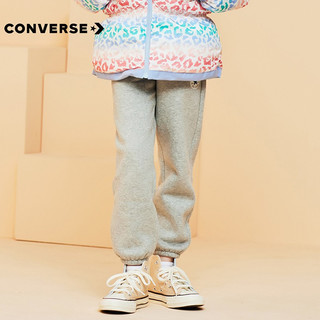 匡威（Converse）童装女童加绒长裤秋冬保暖中大童修身针织裤子外出休闲运动裤 岩岭灰-加绒 110/50(4)