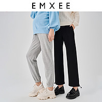 EMXEE 嫚熙 孕妇裤秋季外穿休闲束脚运动裤宽松遮肉显瘦阔腿卫裤