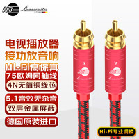 JIB德国蟒蛇 数字同轴音频线 发烧级RCA莲花公对公 Coaxial CD解码功放有源音箱低音炮连接线RB-102-0.5米
