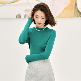 YANXUAN 网易严选 0压0感轻生活，羊毛一体打底衫无缝毛衣 半高领-海盐白 S(160/80A)