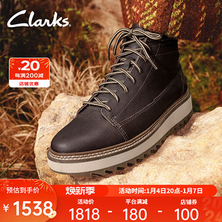 Clarks 其乐 匠心系列男鞋复古潮流时尚前卫系带休闲户外鞋靴 深棕色 261734487 42