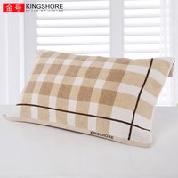 金号纯棉枕巾一对 四季通用吸汗透气枕巾 全棉加厚枕头巾 【单】方格棕