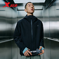 XTEP 特步 外套男夹克风衣休闲宽松百搭876129150035 正黑色 XL