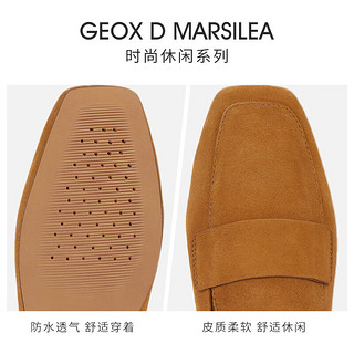 GEOX 杰欧适 女鞋2024年早春一脚蹬日常乐福鞋(豆豆鞋)D45W6C 琥珀色C6001 35