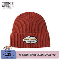 Teenie Weenie小熊&FLABJACKS联名秋冬时髦保暖毛线帽子女 砖红色 FRE