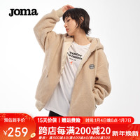 JOMA休闲运动外套男女同款秋冬款摇粒绒防风保暖潮流时尚气质百搭上衣 浅米 L