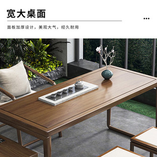 唐辑实木茶台茶桌椅组合新中式泡茶阳台办公室茶几160单桌+椅子+茶台