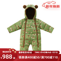 Milkbarn婴儿连体羽绒服男宝女宝冬季外出加厚衣服儿童保暖外套 绿色狗狗【绒子含量90%】 73cm【充绒量73.8g】