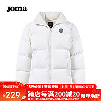 JOMA短款棉服男女同款2023软糯羊羔绒里冬季防风保暖立领棉衣外套 米白 M