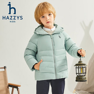 哈吉斯（HAZZYS）品牌童装男女童羽绒服冬抑菌防静电弹力防风休闲羽绒服 天青色 165