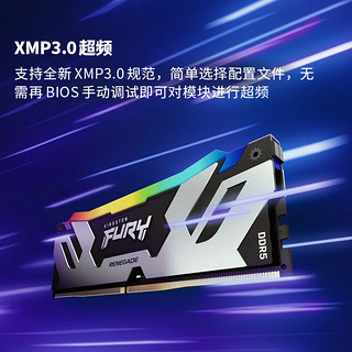 金士顿 (Kingston) FURY 32GB(16G×2)套装 DDR5 8000 台式机内存条 Renegade叛逆者系列 RGB灯条 骇客神条