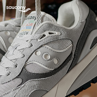 saucony 索康尼 SHADOW 6000RE休闲鞋男女冬季板鞋男轻便厚底增高男运动鞋 灰5 44.5码